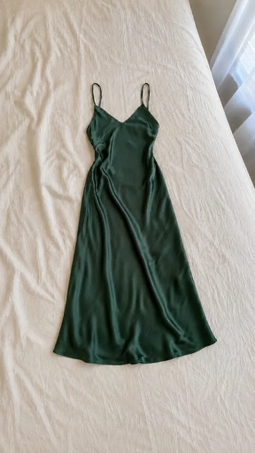 A dress photographed on a bed